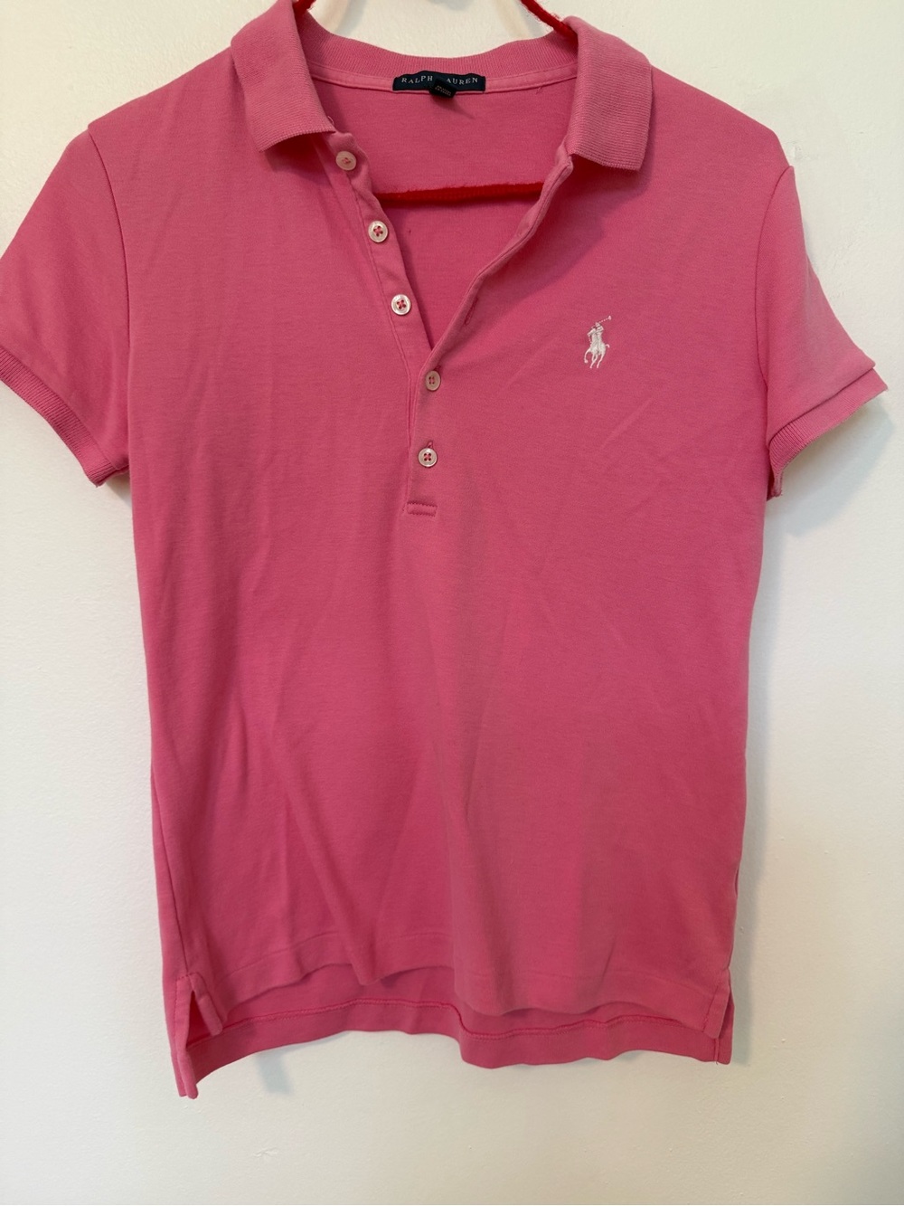 Ralph Lauren Girls Pink Polo with White Pony